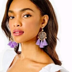 Lilly Pulitzer Sea Dreamer Earrings In Lillys Lilac Tassel